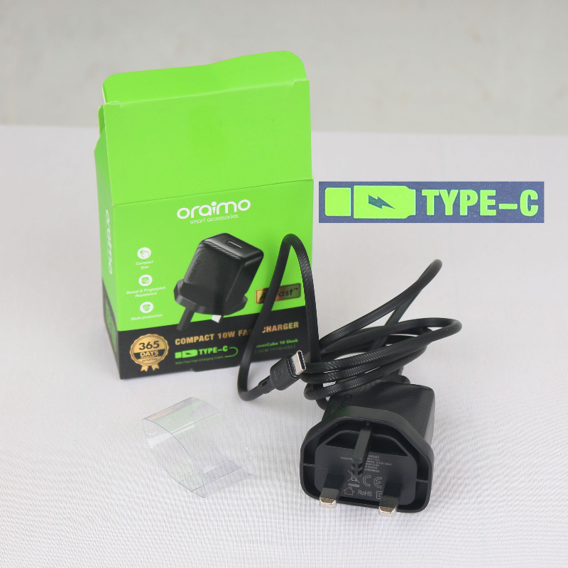 Picture 1 of Oraimo TPYE-C Fast Charger Black