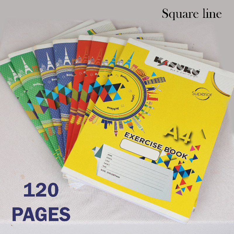 Picture 1 of A4 Exercise Book 120 Pages Square Line